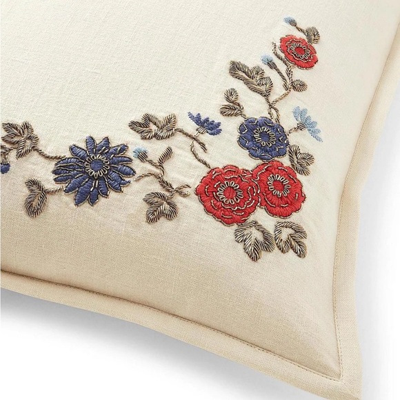 Ralph Lauren Macall Remy Embroidery metal Bullion Deco Pillow - Picture 2 of 5